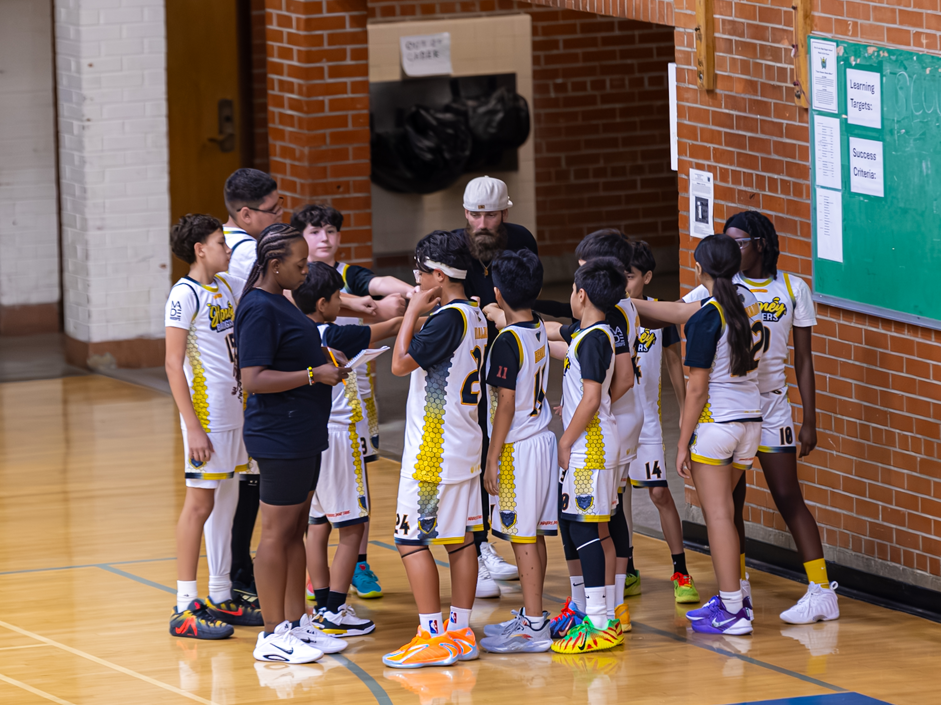 Tucson Honey Badgers team huddle