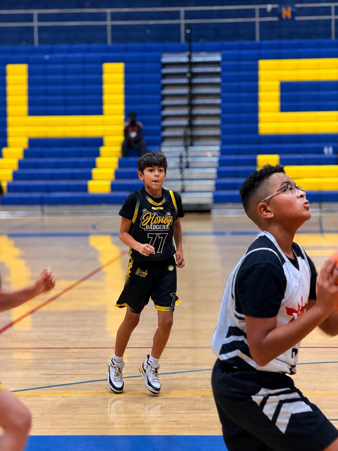 Honey Badgers on the court vs the other team
